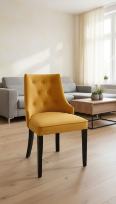Lehnstuhl Polsterstuhl ohne Armlehne Luxus Sessel Stuhl Wohnzimmer Neu