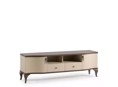 Wohnzimmer Möbel Wohnwand tv Ständer Wandregal Holz beige Modern Sideboard