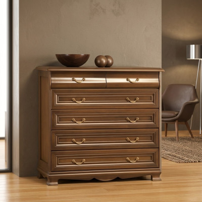 Schubladen Kommode Echtholz Schrank Eiche Massivholz Kommoden Sideboard Neu