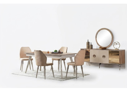 Design Esszimmer Komplett Esstisch + 6x Stühle Modern Möbel Holztisch Neu