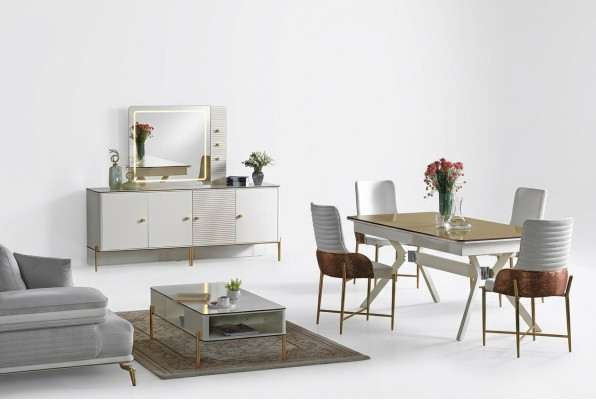 Esszimmer Set Garnitur Tisch 6x Stühle Design Modern Möbel Luxus Sideboard