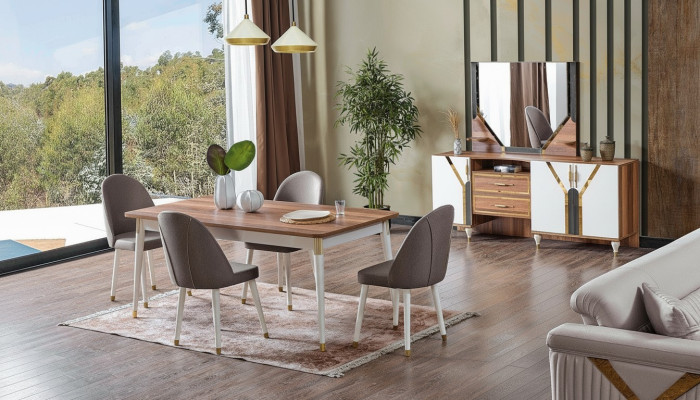Luxuriöse Esszimmer Set Esstisch + 6x Stühle + Sideboard Neu Set 8 tlg