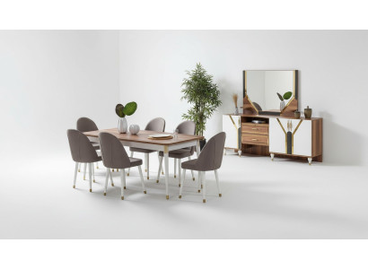 Luxuriöse Esszimmer Set Esstisch + 6x Stühle + Sideboard Neu Set 8 tlg