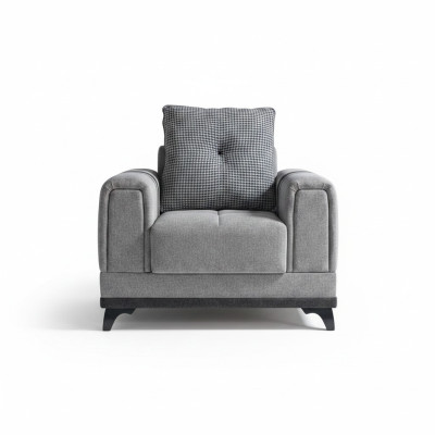 Design Sitzer Luxus Sessel Relax Textil Grau Sessel Lounge Club Moderner Luxus