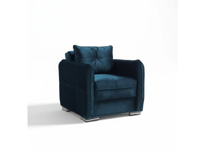 Design Sitzer Luxus Sessel Relax Textil Blau Farbe Sessel Club Lounge Modern