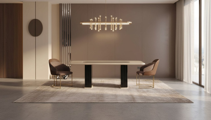 Esszimmer Set Luxus 4x Stühle+Esstisch Essgruppe Garnitur Lehnstühle Modern
