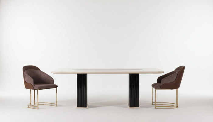 Esszimmer Set Luxus 4x Stühle+Esstisch Essgruppe Garnitur Lehnstühle Modern