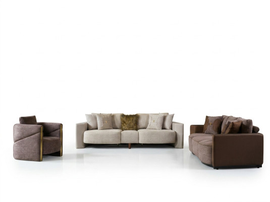 Sofagarnitur 3+2+1 Sitzer Modern Relax Sessel Modern Stil 3tlg Textil Stoff