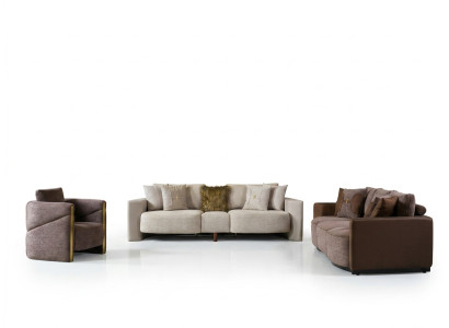 Sofagarnitur 3+2+1 Sitzer Modern Relax Sessel Modern Stil 3tlg Textil Stoff