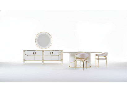 Luxus Esszimmer Set Esstisch + 6x Stühle + Anrichte Essgruppen Sideboard 8 tlg