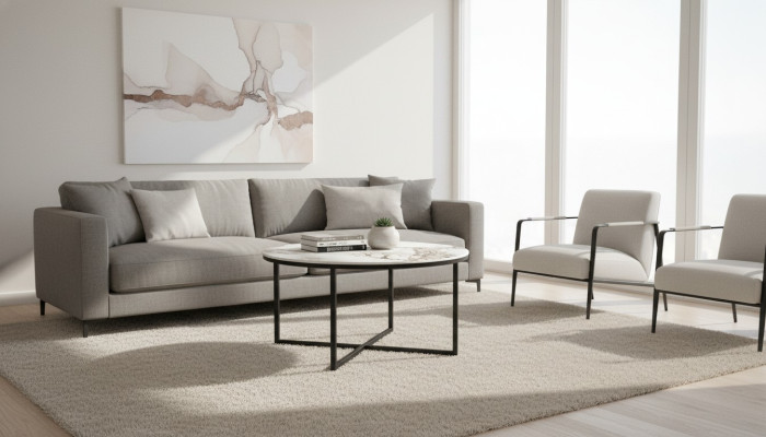 Couchtisch minimalistische Wohnzimmermöbel schwarze Metallbeine Hohe Qualität