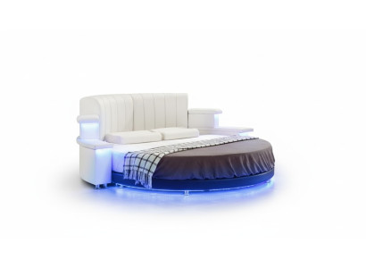Modern rund säng med LED-belysning