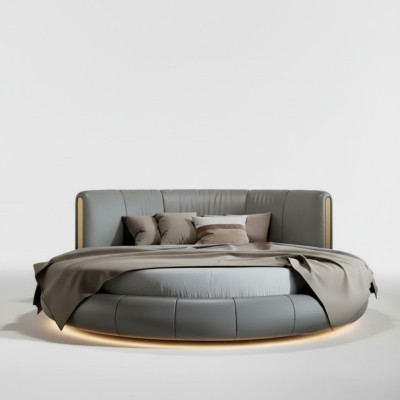 Säng i modern grå-beige design exklusivt för sovrum