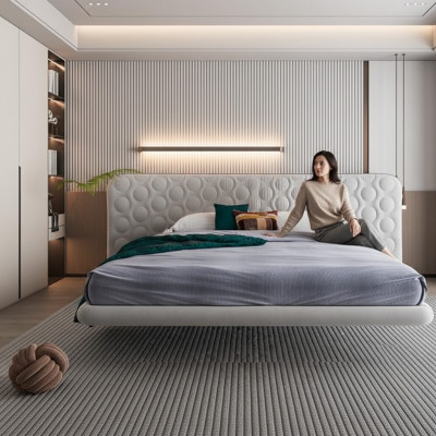 Vit modern med minimalistisk och rundad design