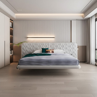 Vit modern med minimalistisk och rundad design