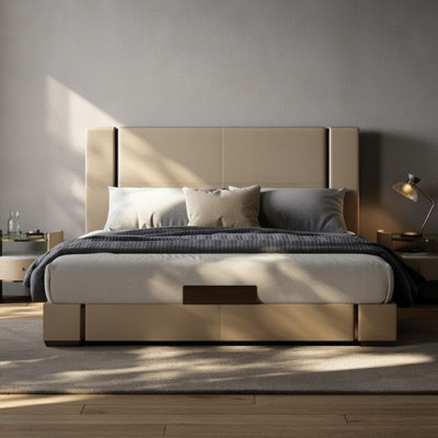 Säng modern lyx i beige