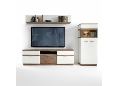 Wohnzimmer Set Modern Holzmöbel TV-Lowboard Wandregal Luxuriöses