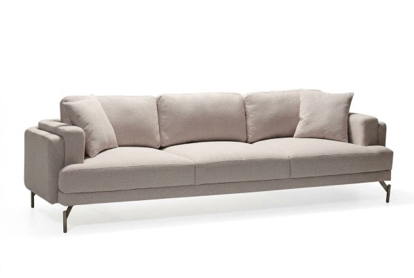 Beige bänk för tre personer med modern design