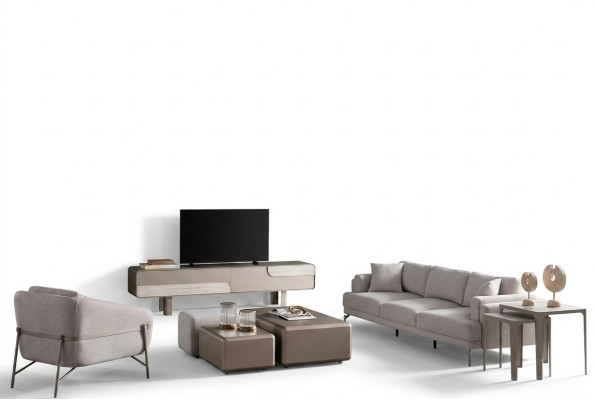 Modern och elegant vardagsrumset i beige