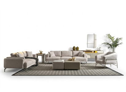 Moderna soffor och bord i beige