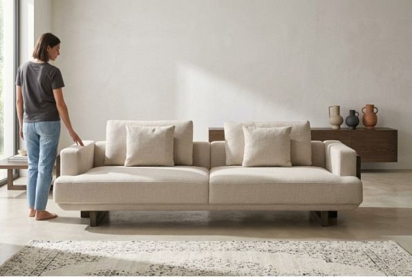 Beige soffa med 3 platser Nova