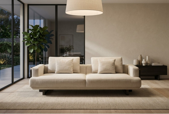 Beige soffa med 3 platser Nova