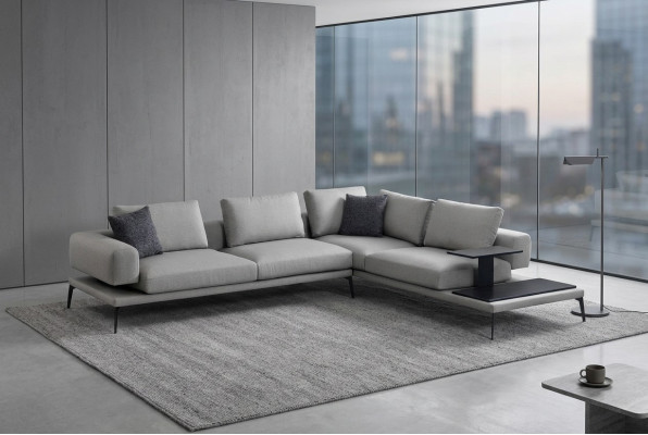 Hörnsoffa för vardagsrum, minimalistisk design, maximal komfort