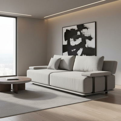 Estetisk 3-sitssoffa med designfokus