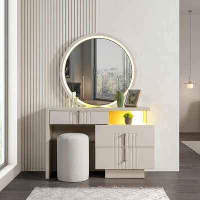 Elegant sminkbord med spegel