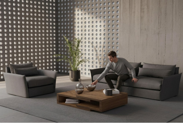 Modern soffa med fåtölj för vardagsrummet