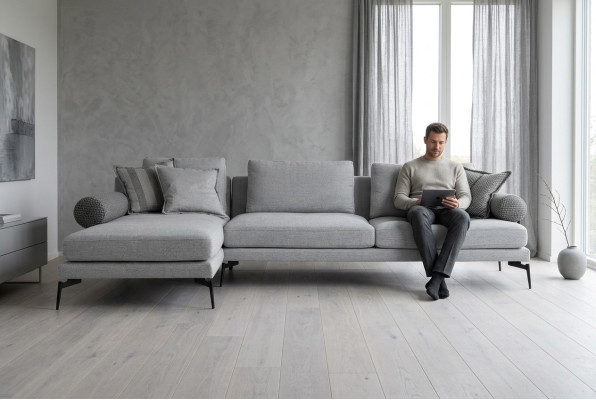 Soffa i hörnform med design för komfort