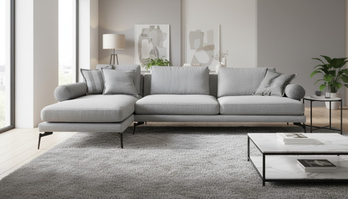 Soffa i hörnform med design för komfort
