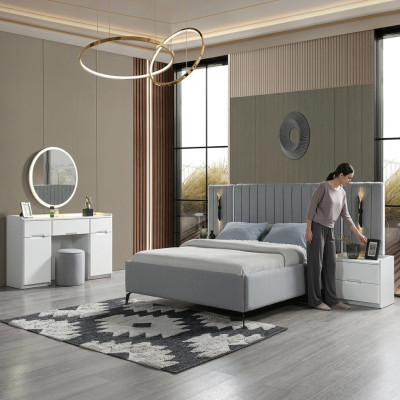 Elegant möbelset för sovrum 5 delar + 2 sängbord