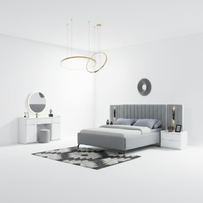 Elegant möbelset för sovrum 5 delar + 2 sängbord