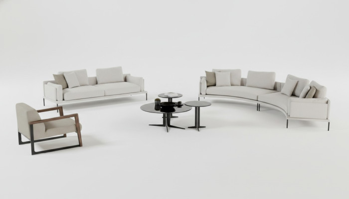 Modern geometrisk och elegant bänk