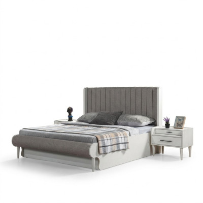 Elegant 3-delat möbelset med säng + 2 nattduksbord
