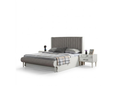 Elegant 3-delat möbelset med säng + 2 nattduksbord