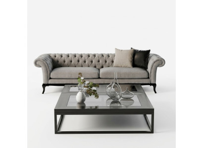 Modern soffa med tre platser, vacker design, bekväm