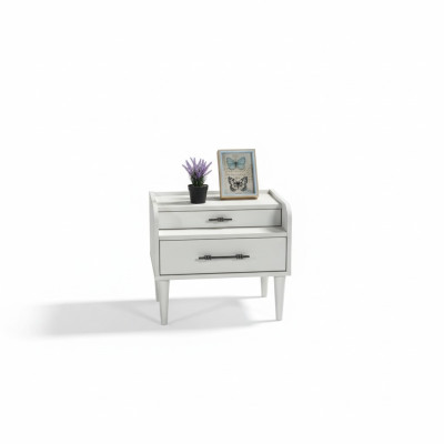 Elegant modern vit nattduksbord