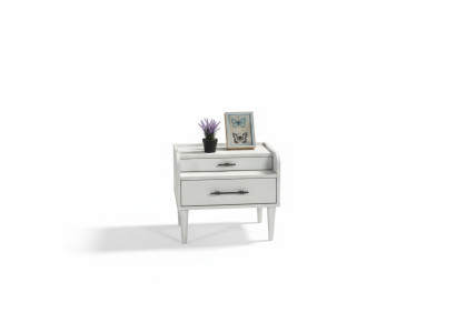 Elegant modern vit nattduksbord