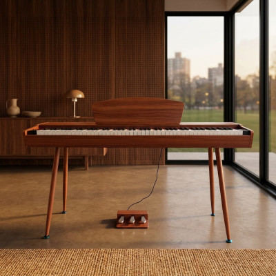 Digitalpiano med tangenter i röd körsbär på 135 cm