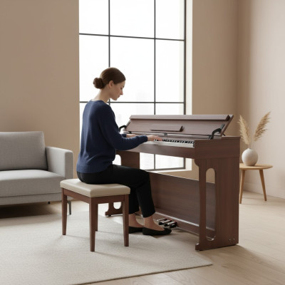 Digital piano för hemmabruk 137 cm brun