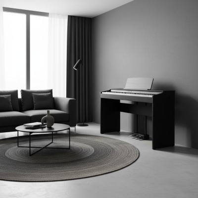 Digitalpiano för hemmet 137 cm Svart