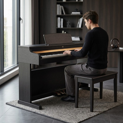 Digital piano för hemmet 137 cm Svart