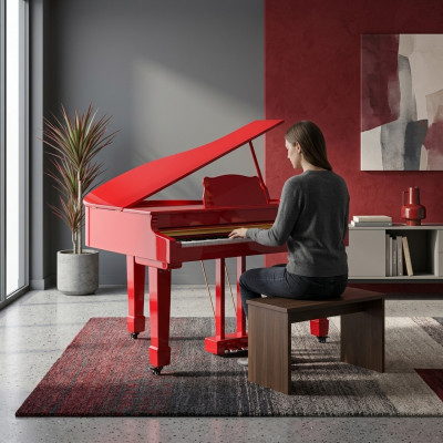 Röd digital piano