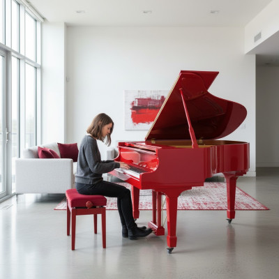 Röd digital piano