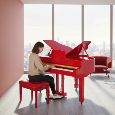 Skimrande röd digital piano
