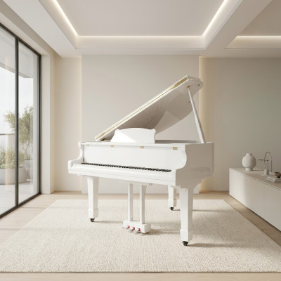 Svart glänsande piano