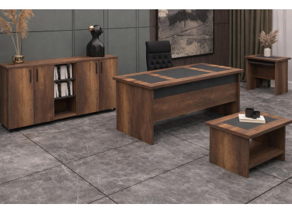 Arbeitszimmer-Set Modernes Design Farbe Braun, Schwarz Holzrahmen