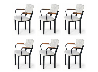 6x Stühle Stil modern Farbe weiß schwarz neu bequem vielseitig kompakt